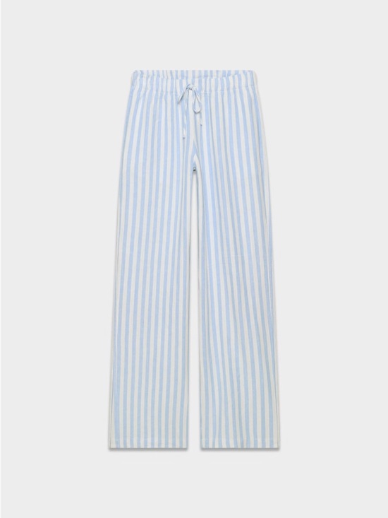 Aritzia Pants - Aritzia The Group Sontag Linen Pant - light blue and white stripes